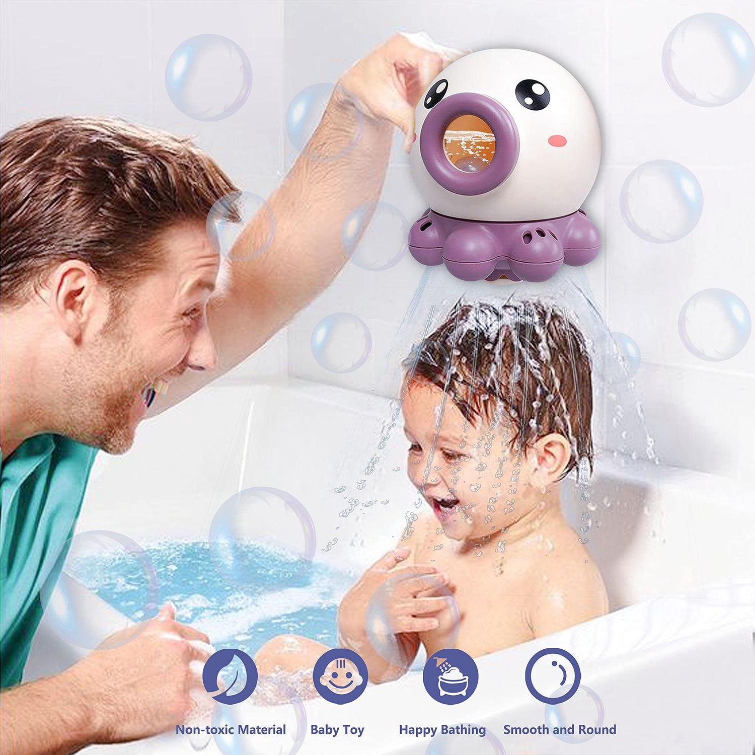 Octopus Fountain Bath Toy Water Jet Rotating Shower Bathroom Toy Summer Water Toys Sprinkler Beach Toys Kids Water Toys - Icatchingstuff.com