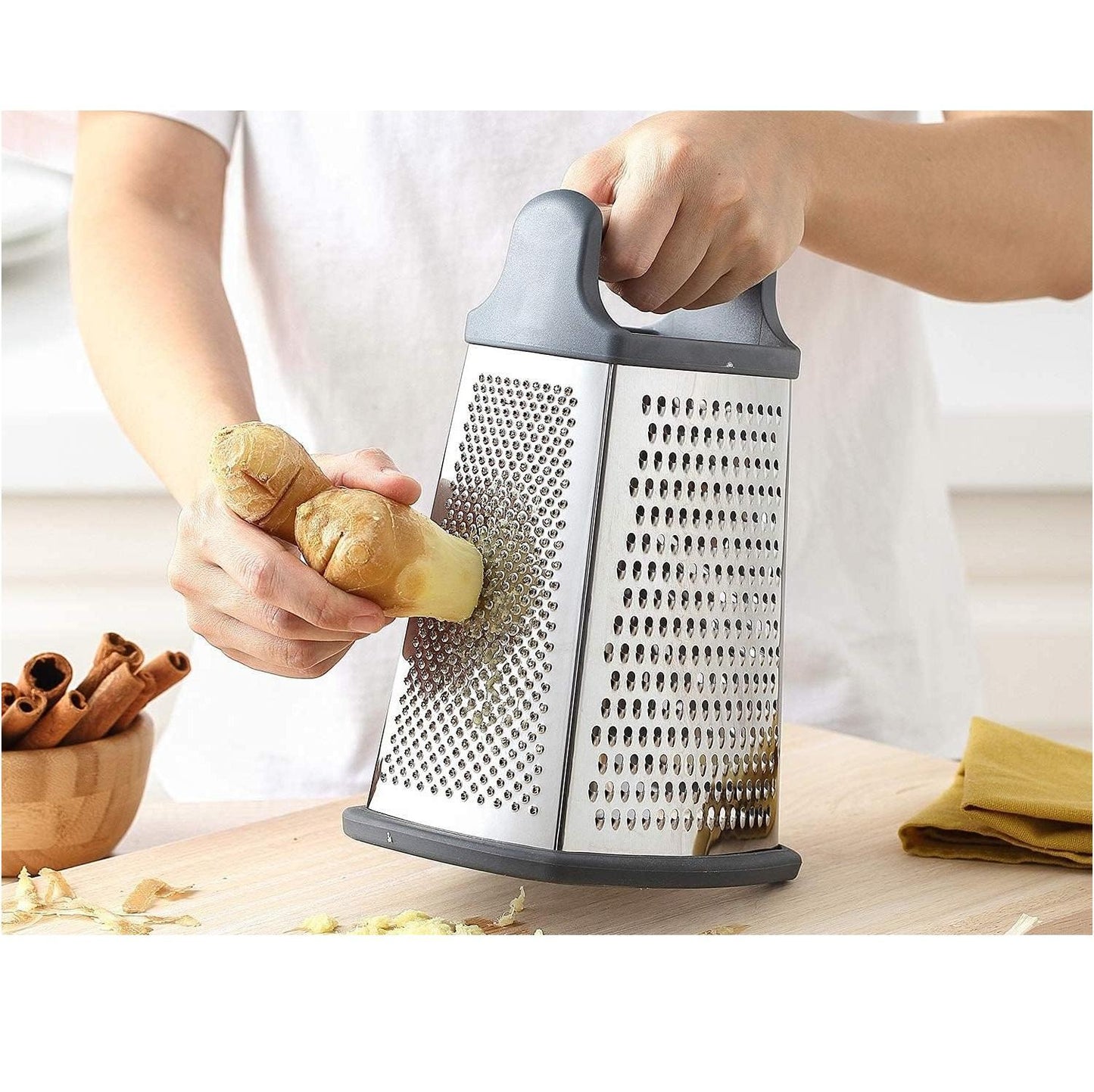 Stainless Steel Cheese Grater 9in 4 Sides, Perfect Grater For Parmesan Cheese. Vegetables, Ginger- Dishwasher Safe, Durable  Random Color - Icatchingstuff.com