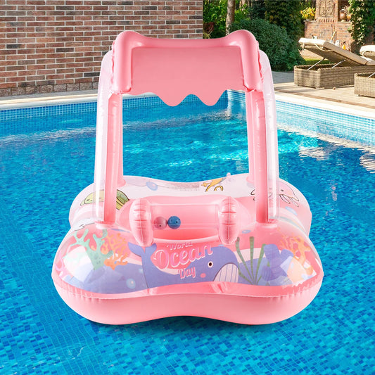 1pc Pool floats with canopy for Kids, Toddler Infant Pool Float for Baby,Swimming Ring Floaties for Pool,Beach Toys for Party - Icatchingstuff.com