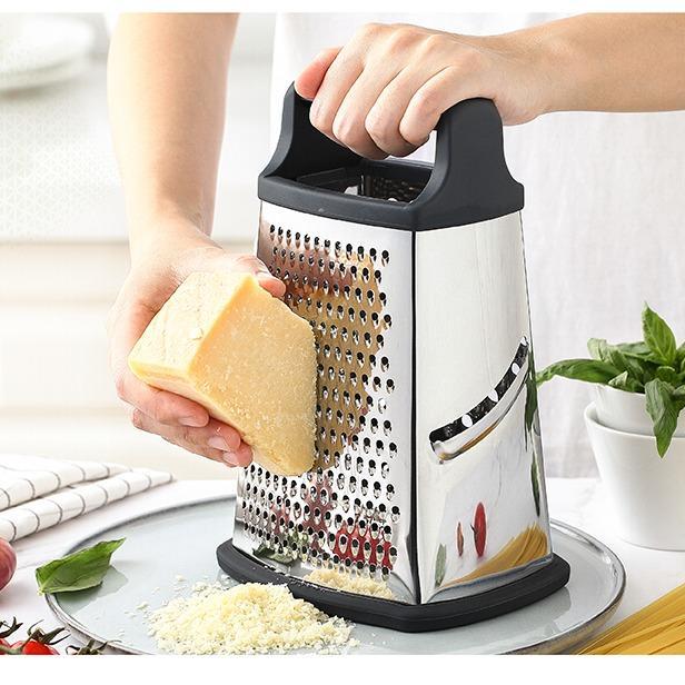 Stainless Steel Cheese Grater 9in 4 Sides, Perfect Grater For Parmesan Cheese. Vegetables, Ginger- Dishwasher Safe, Durable  Random Color - Icatchingstuff.com